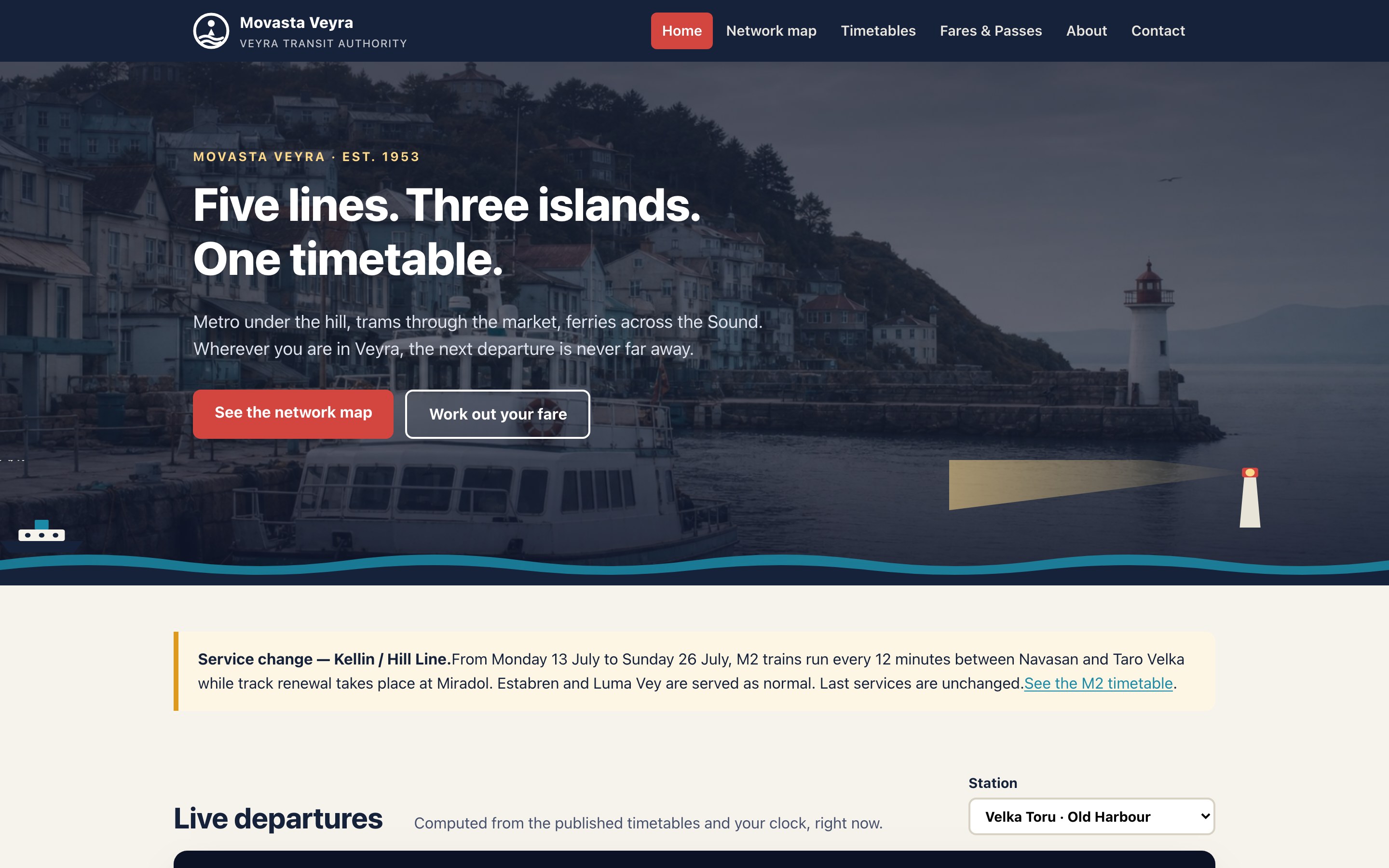 Above-the-fold screenshot of the website generated by Claude Fable 5 Low