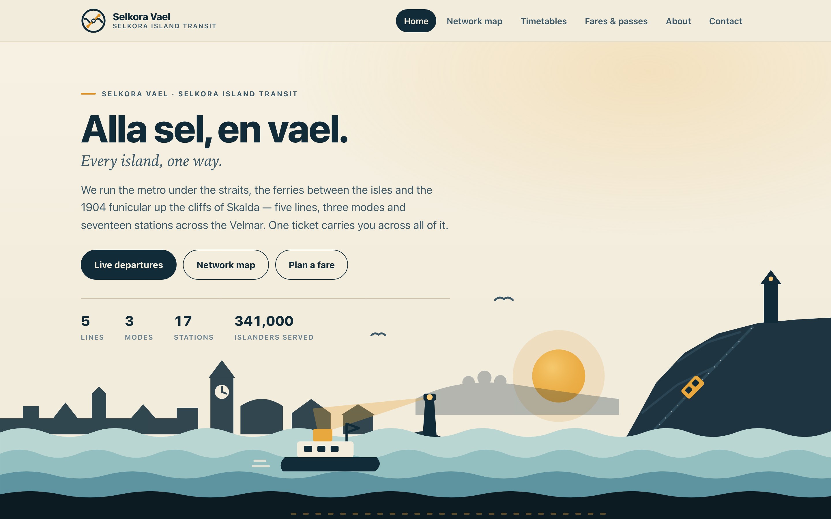 Above-the-fold screenshot of the website generated by Claude Fable 5 Max