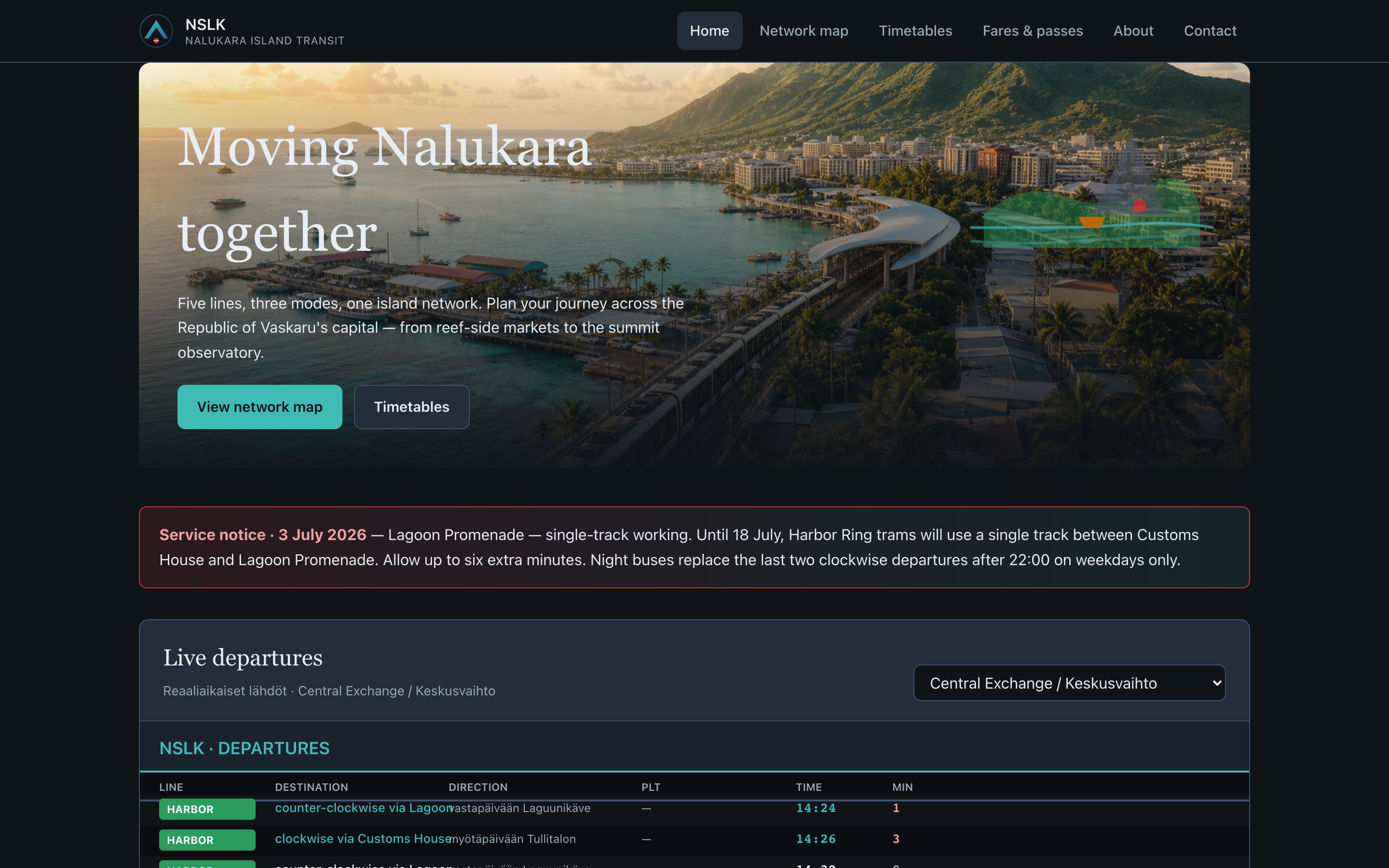 Above-the-fold screenshot of the website generated by Composer 2.5 Fast