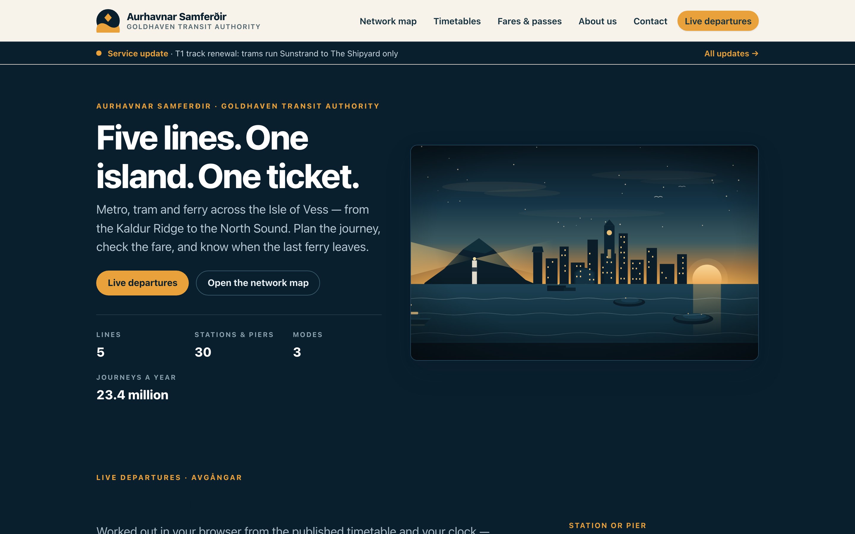 Above-the-fold screenshot of the website generated by DeepSeek V4.1 Flash Max