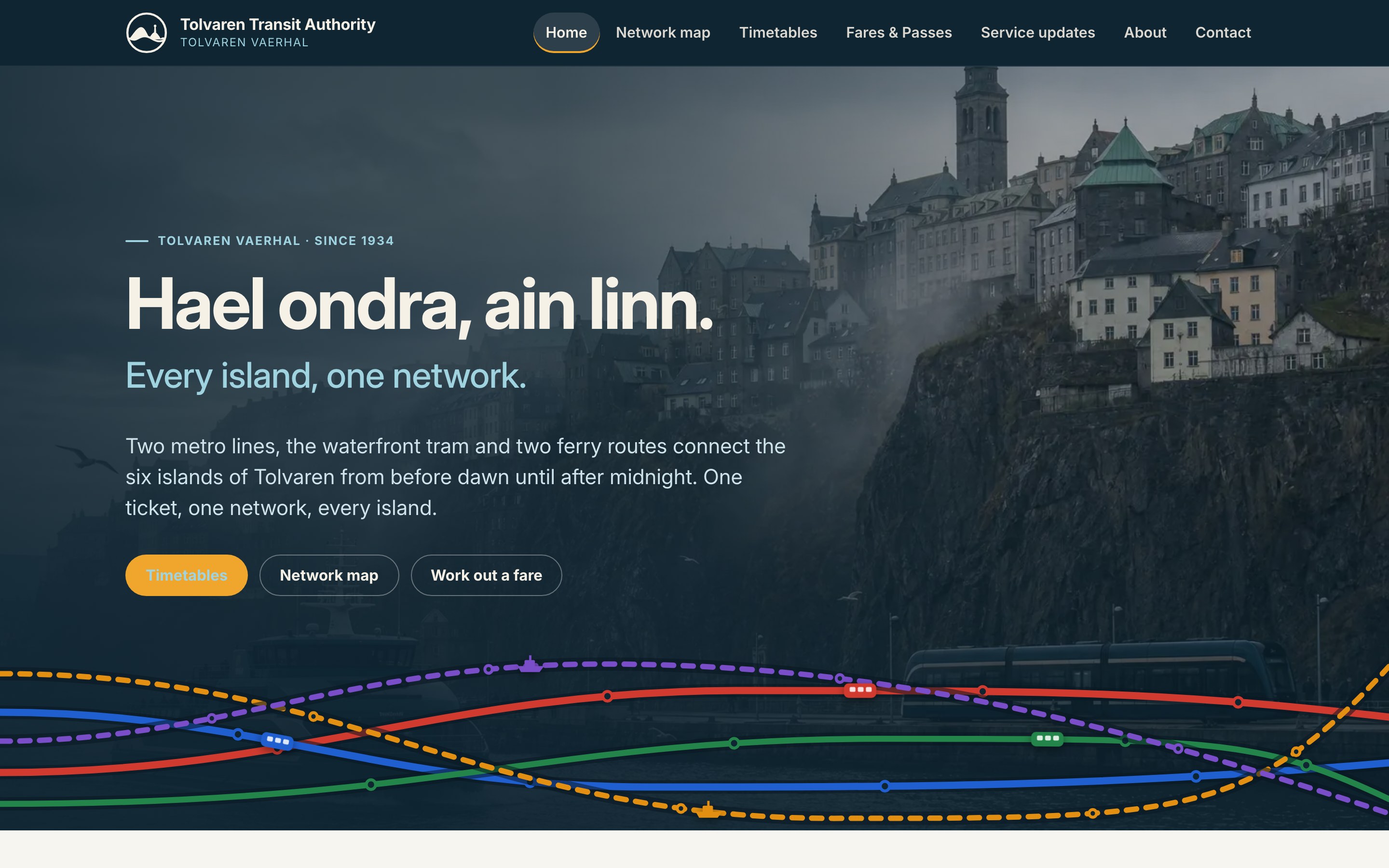 Above-the-fold screenshot of the website generated by Claude Fable 5.1 Max