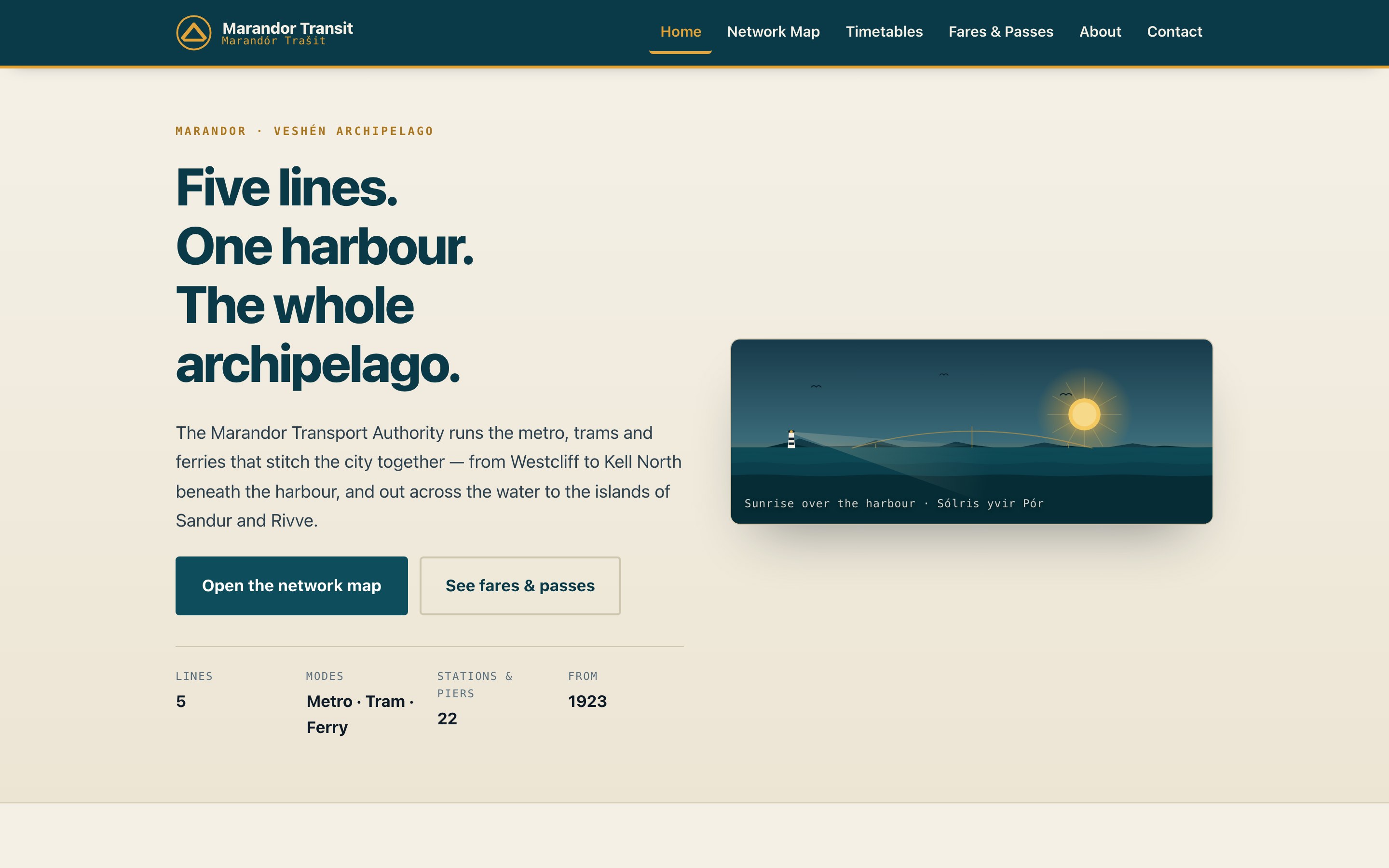 Above-the-fold screenshot of the website generated by GLM 5.2 Max