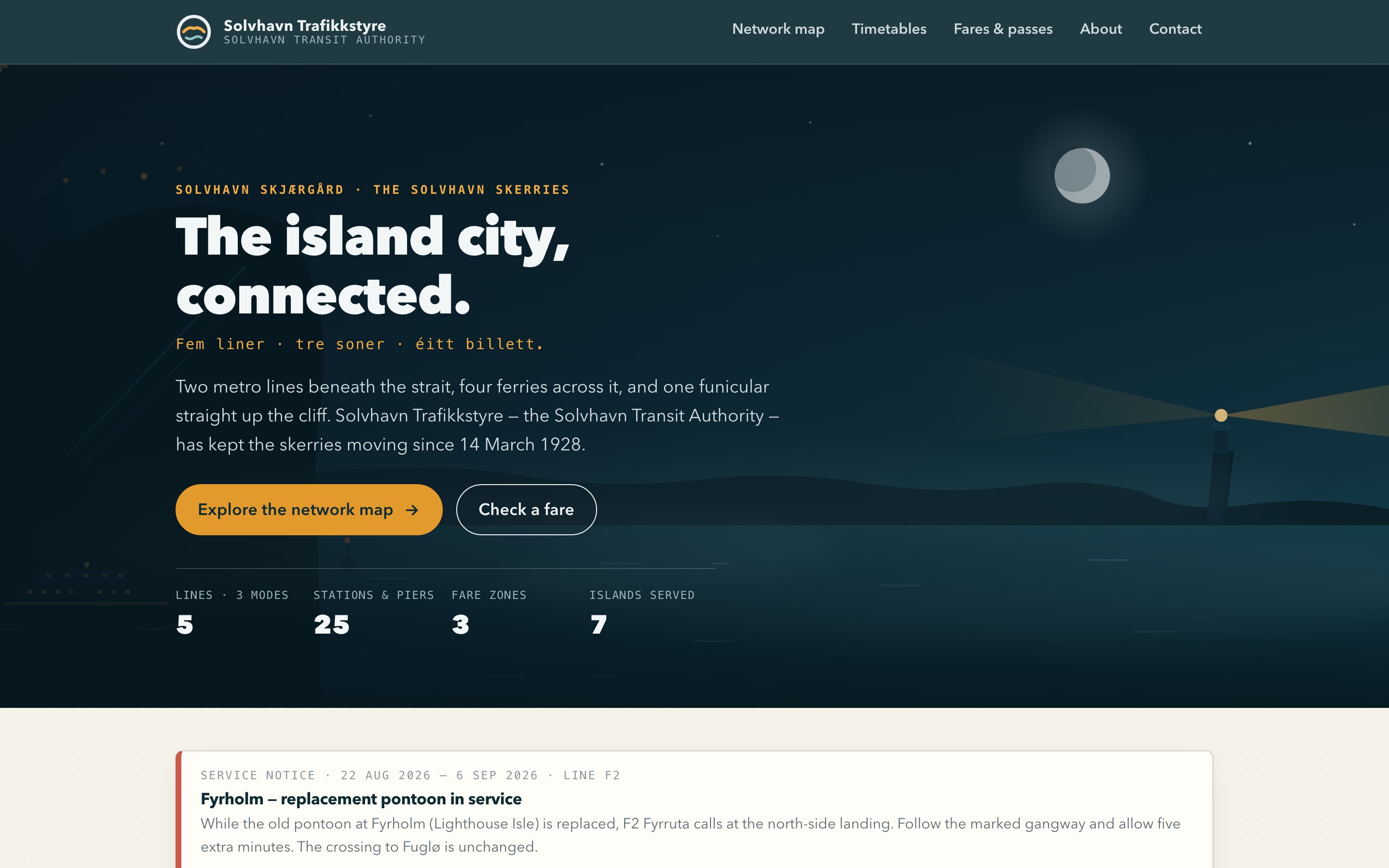 Above-the-fold screenshot of the website generated by GLM 5.3 Max