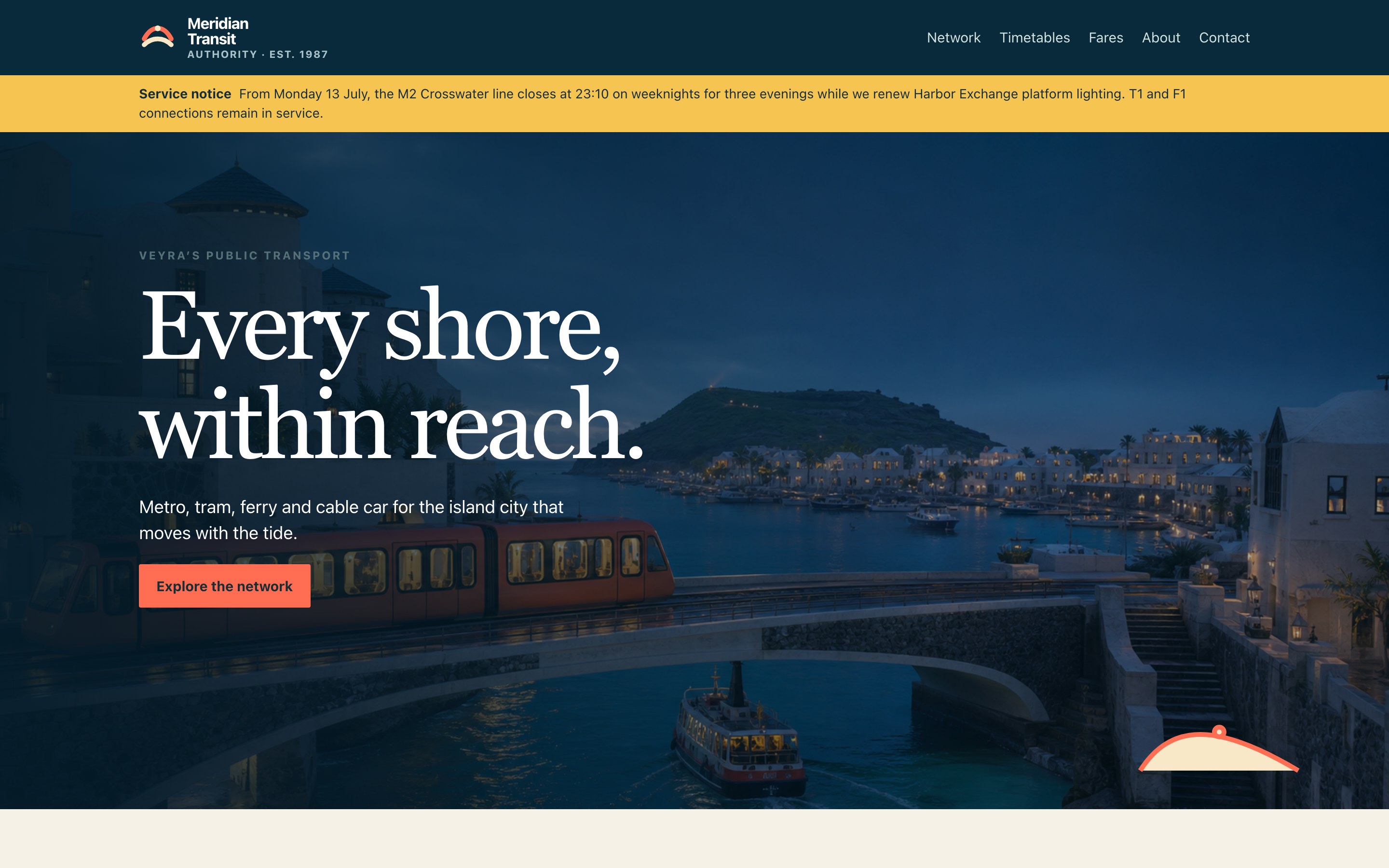 Above-the-fold screenshot of the website generated by GPT-5.6 Terra High