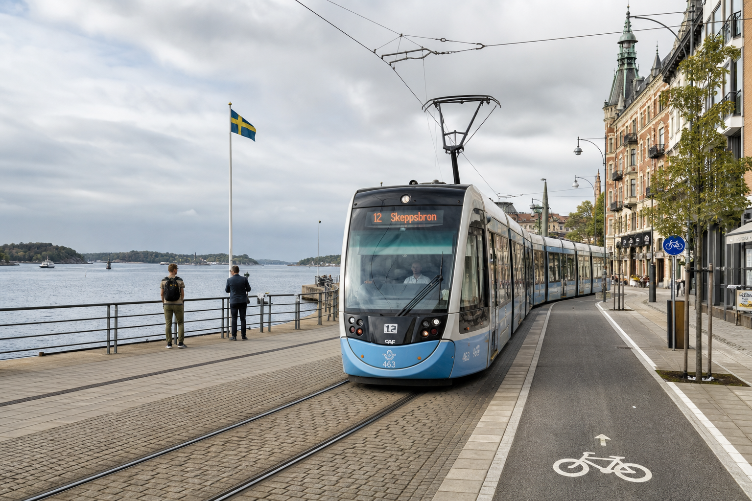 Låggolvstrikk langs Strandpromenaden med utsikt mot skjergarden og havet